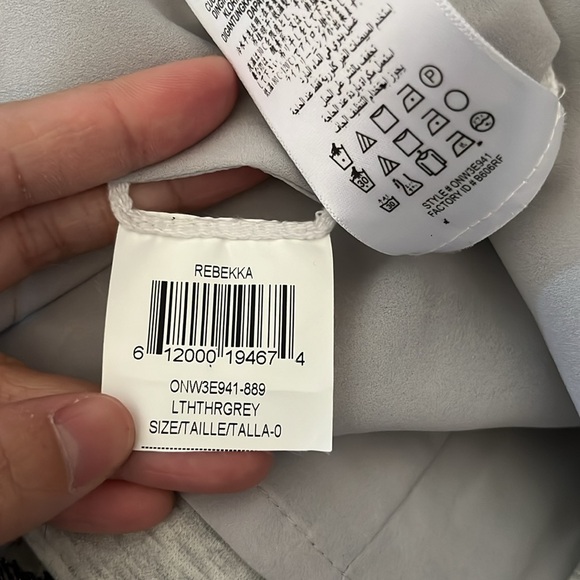 NWT BCBG MaxAzria Runway Rebekka Gray Abstract Leaf Metallic Print Midi Skirt 0 - Picture 16 of 16